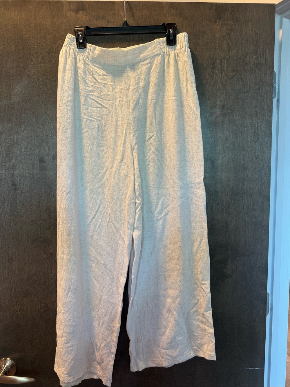 Shein Wide-Leg Linen Pants in Cream